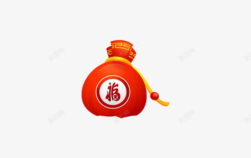 红色福袋装饰图案png免抠素材_新图网 https://ixintu.com 大促 抢购 新年 福袋 红色