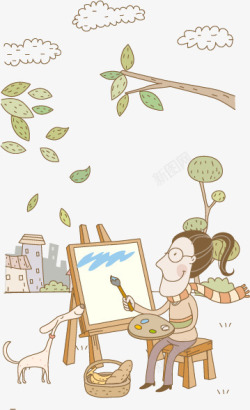 书籍场景商业插画手绘卡通高清图片