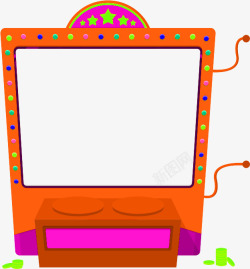游戏机边框橙色简约游戏机边框纹理高清图片