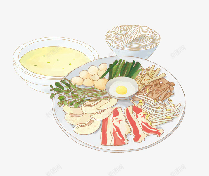 各种食物插画png免抠素材_新图网 https://ixintu.com 手绘 拌饭手绘 插画 盘子 食物