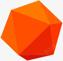 橙色卡通可爱六边形素材
