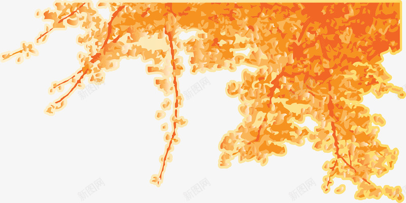 橙色树叶矢量图ai免抠素材_新图网 https://ixintu.com AI 卡通 叶子 手绘 树叶 橙色 线条 花纹 矢量图