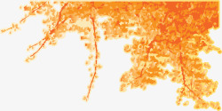 橙色树叶矢量图素材