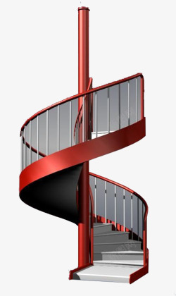 可爱红色旋转楼梯素材