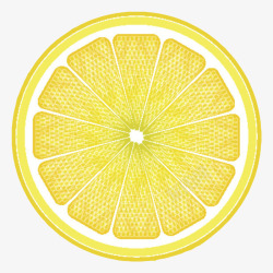 橙黄色美味的水果柠檬片卡通素材