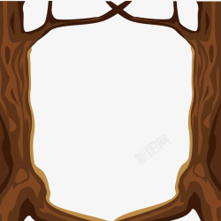 木纹大树图框矢量图素材