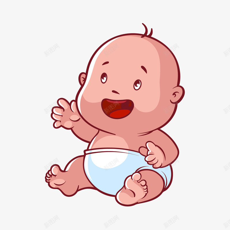 可爱笑脸婴儿矢量图ai免抠素材_新图网 https://ixintu.com 可爱 婴儿 母婴 笑脸 矢量图