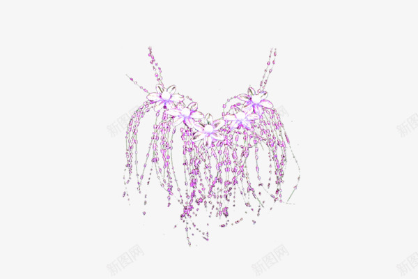 粉色花朵紫水晶项链图标png_新图网 https://ixintu.com 水晶 粉色 花朵 项链