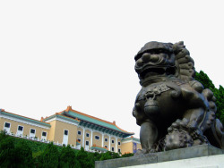国立国立故宫博物院入口铜狮高清图片