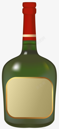 绿色葡萄酒瓶素材