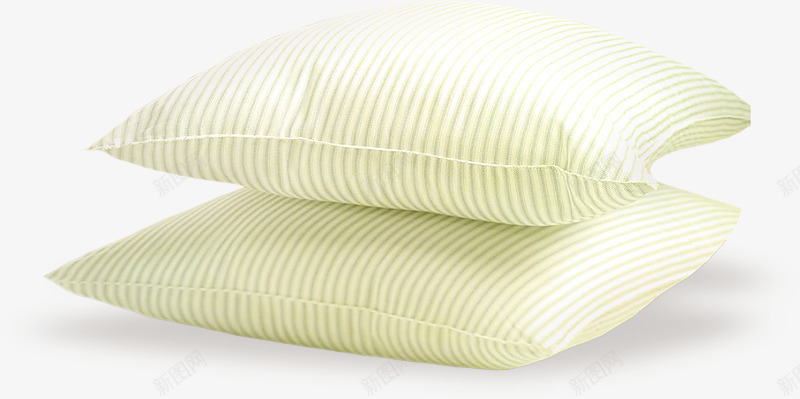 两个白色条纹枕头png免抠素材_新图网 https://ixintu.com 家具 床上用品 条纹 枕头
