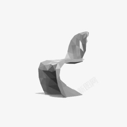 灰色菱形拼接椅子素材