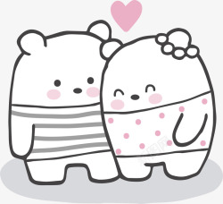 卡通小熊暖心情侣粉色甜蜜小熊高清图片