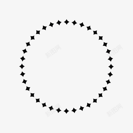 菱形圆png免抠素材_新图网 https://ixintu.com 菱形圆 装饰 黑色