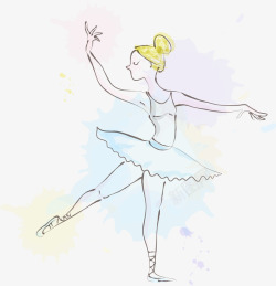 粉色彩绘芭蕾舞女郎彩绘金发芭蕾舞女郎高清图片
