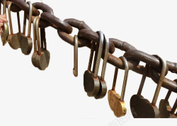 情侣锁PNG铁链上的锁高清图片