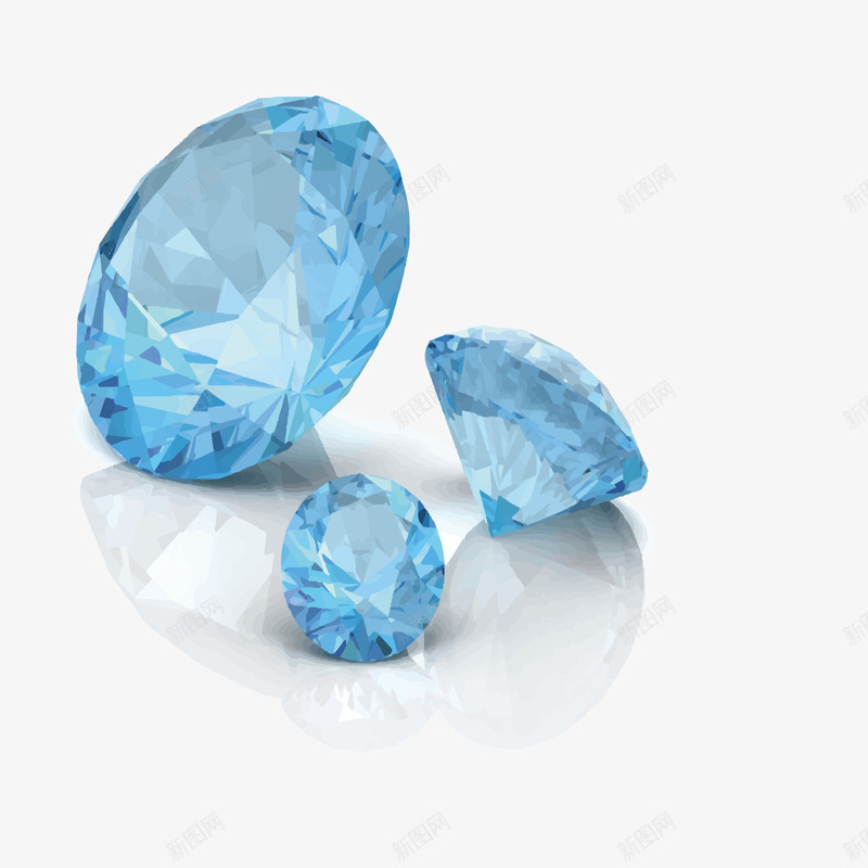 蓝色水晶矢量图eps免抠素材_新图网 https://ixintu.com 图案 水晶 水晶分割 蓝色 钻石 矢量图