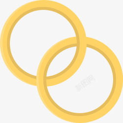 金色连接的双圆环素材