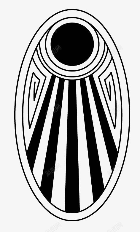 色圆形的椭圆形黑白条纹图案png免抠素材_新图网 https://ixintu.com 创意 底纹 现代 黑白