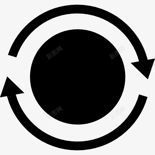地球圈圆形箭头图标png_新图网 https://ixintu.com 圆形 地球图标 循环 箭 象征地球 黑色