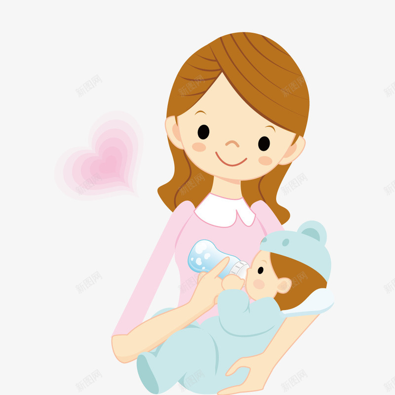 母亲在喂奶矢量图ai免抠素材_新图网 https://ixintu.com 创意 喂奶 婴儿 家庭 手绘 插画 母亲 矢量图