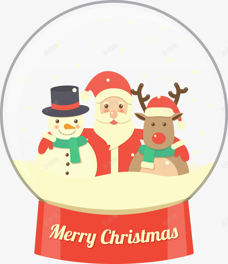 水晶球里面的圣诞老人png免抠素材_新图网 https://ixintu.com 圣诞图片 圣诞快乐 圣诞老人 圣诞节 水晶球 矢量圣诞元素 雪人 麋鹿
