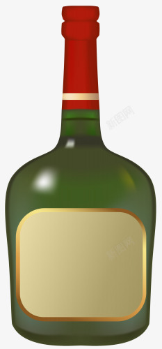 红色盖子的葡萄酒瓶素材