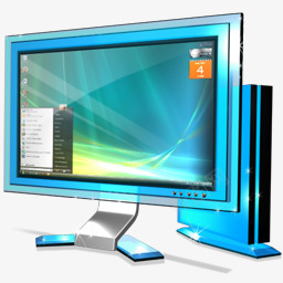 蓝色水晶显示器风格系统图标图标