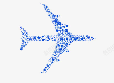 各种图标组成的飞机形状图标