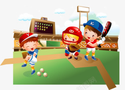 打棒球的小孩素材