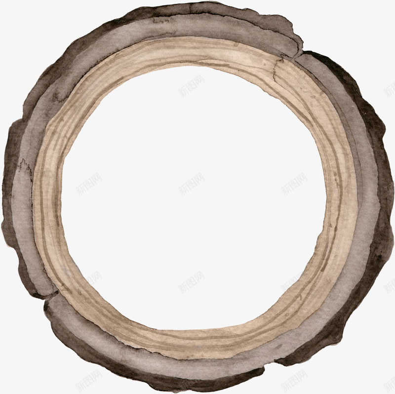 棕色木桩圆环png免抠素材_新图网 https://ixintu.com 圆环 木桩圆环 棕色圆环