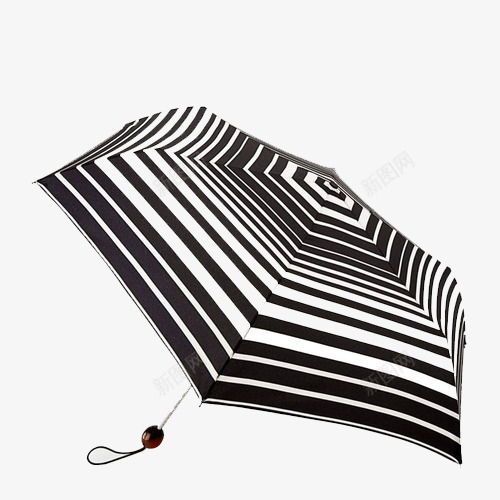 黑白条纹雨伞png免抠素材_新图网 https://ixintu.com 晴雨两用 有规则 纯色 黑白条纹