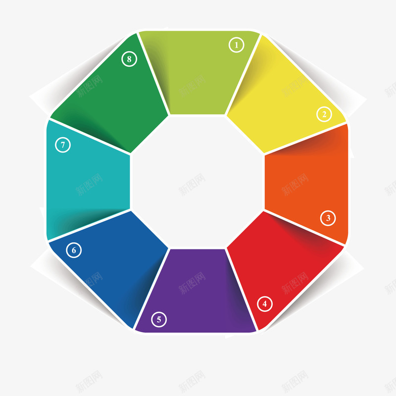 彩色圆环分析矢量图ai免抠素材_新图网 https://ixintu.com 商务 圆环 彩色 素材 矢量图