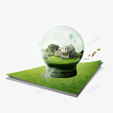 书籍上的水晶球png免抠素材_新图网 https://ixintu.com 书籍 建筑 水晶球 环保 绿色 装饰