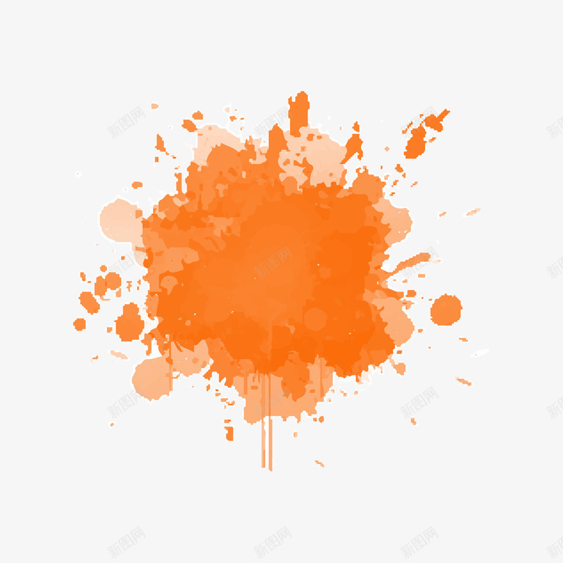 橘色泼墨png免抠素材_新图网 https://ixintu.com 一块 卡通 图案 手绘 橘色 水彩 泼墨 简图