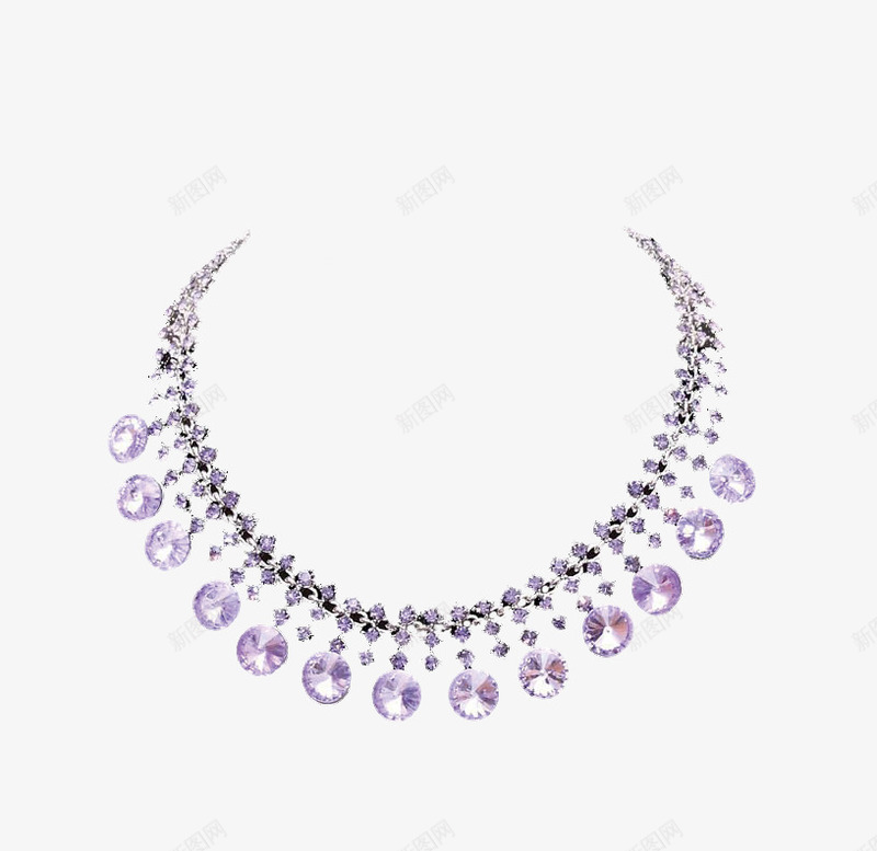 紫水晶项链png免抠素材_新图网 https://ixintu.com 紫水晶 装饰 装饰品 饰品