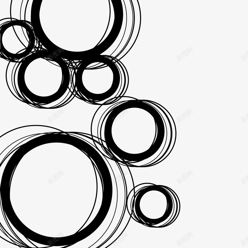 黑色线条圆环背景矢量图ai免抠素材_新图网 https://ixintu.com 圆环线条圆形背景 矢量图
