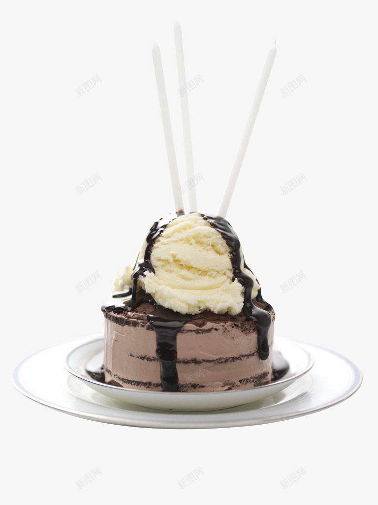 巧克力慕斯蛋糕png免抠素材_新图网 https://ixintu.com 产品实物 冰淇淋 女孩 巧克力酱 甜点