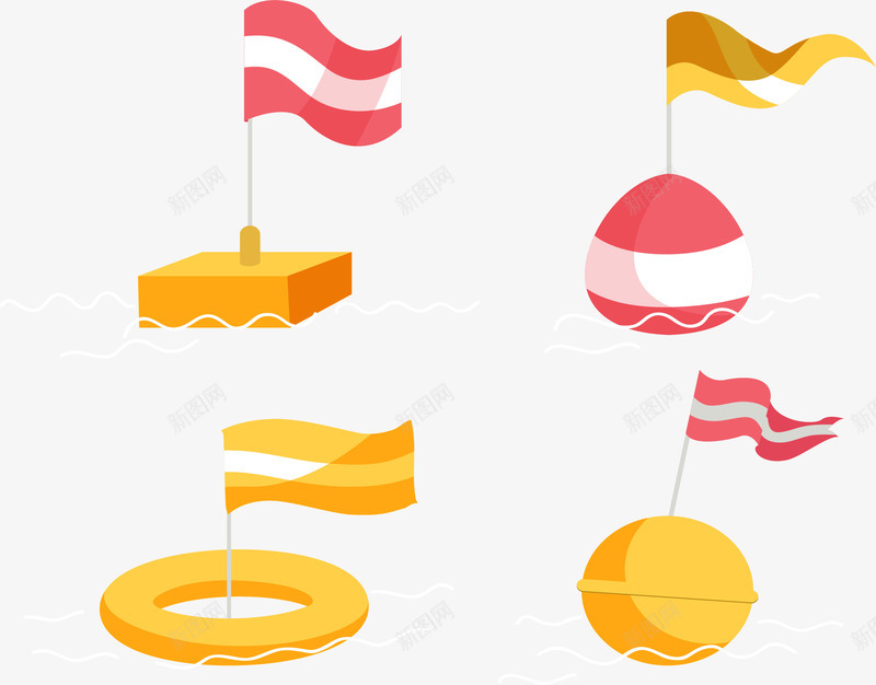 海上漂浮球图标png_新图网 https://ixintu.com 彩旗 标识符 漂浮物 漂浮球 矢量素材
