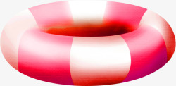 粉色条纹游泳圈装饰图案素材