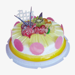 五彩蛋糕精美五彩圆环生日蛋糕高清图片