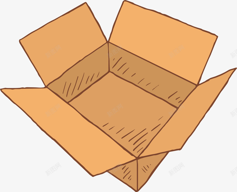 空置的快递包装纸箱png免抠素材_新图网 https://ixintu.com 快递箱 打开的纸箱 矢量png 空的纸箱 空置纸箱 纸箱