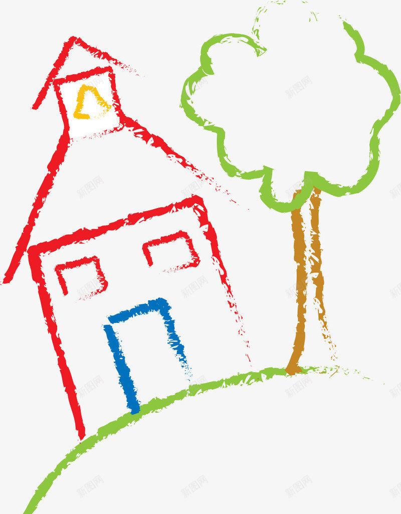 摄影手绘房子绿树修饰png免抠素材_新图网 https://ixintu.com 修饰 房子 摄影 绿树
