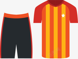 条纹队服橘色条纹足球队服矢量图高清图片
