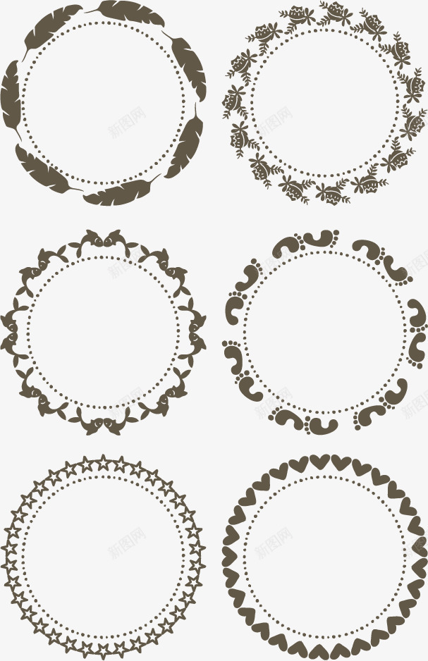 复古花纹圆环矢量图ai免抠素材_新图网 https://ixintu.com 圆环 复古花纹 矢量图