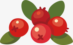 水彩红色果子矢量图素材