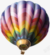 彩色条纹热气球装饰风景素材