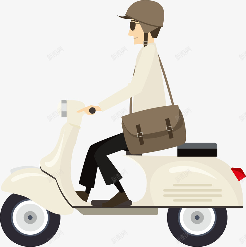 电动摩托车png免抠素材_新图网 https://ixintu.com 摩托车 矢量素材 自由行 送快递 骑摩托车