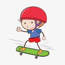 卡通玩滑板玩滑板男孩高清图片