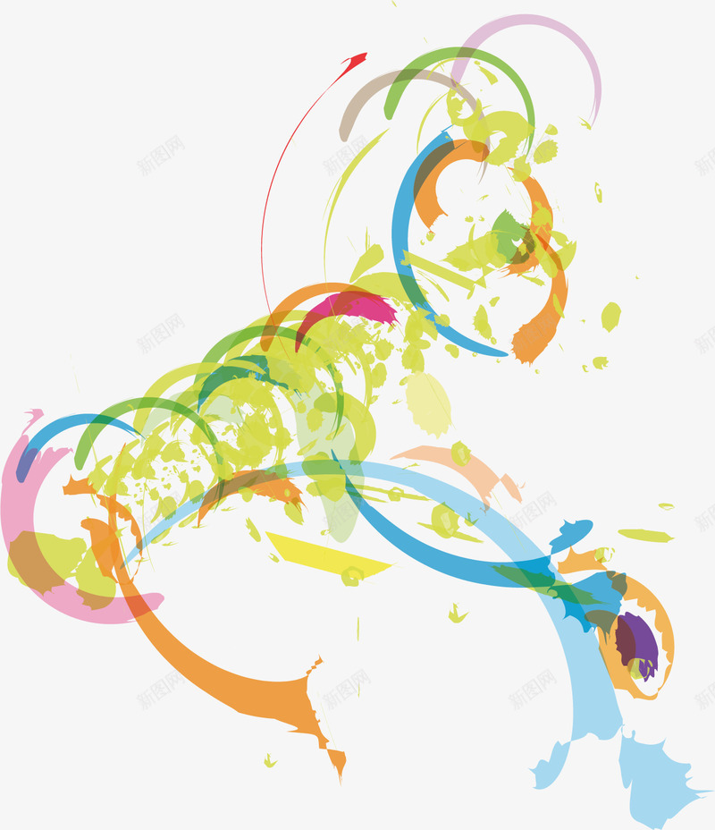 彩色抽象泼墨矢量图ai免抠素材_新图网 https://ixintu.com 创意 卡通 彩色 手绘 抽象 水彩 设计 矢量图